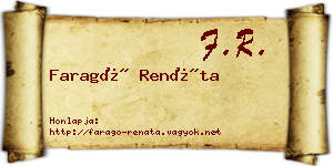 Faragó Renáta névjegykártya
